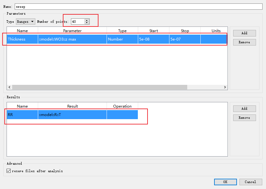 利用FDTD的参数扫描分析薄膜中WO3层厚度对反射率影响的图15